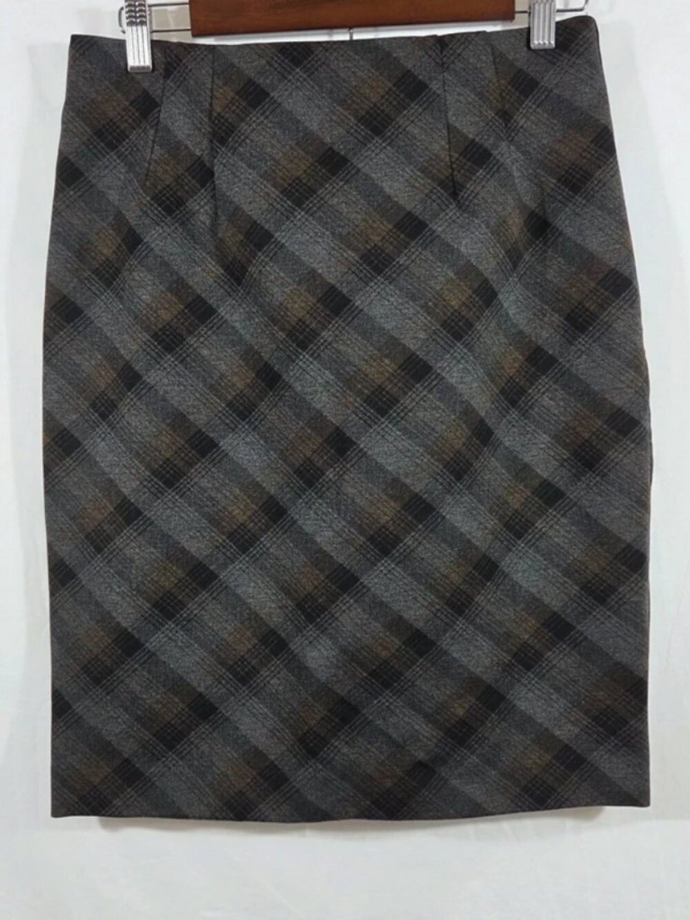 Amanda Chelsea Gray Plaid Pencil Skirt Size 8 New With Tags